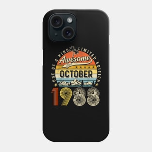 Awesome Since October 1988 Vintage 35th Birthday Phone Case