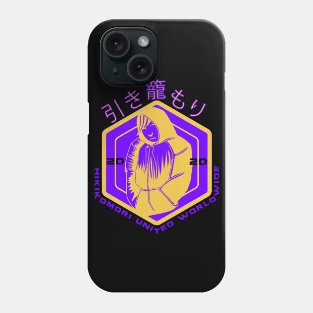 HIKIKOMORI UNITED WORLDWIDE Phone Case by KARMADESIGNER T-SHIRT SHOP