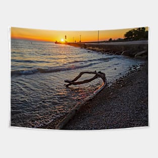 The Sun Sets on Another Day at the Beach Tapestry