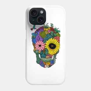 Color flower skull Phone Case