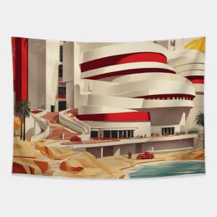 Guggenheim Museum Bilbao Spain Travel Tourism Retro Vintage Tapestry