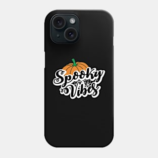 Spooky Vibes Pumpkin and Spiderweb Halloween Phone Case