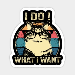 Funny Cat I DO WHAT I WANT Cat Lovers Vintage Magnet
