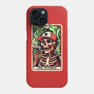 Tarot Card The Stoner Weed Lover Skeleton Cannabis 420 Phone Case