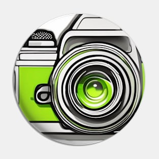 Vibrant Green Camera Illustration No. 871 Pin