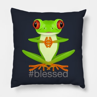 #blessed red eyed tree frog Pillow