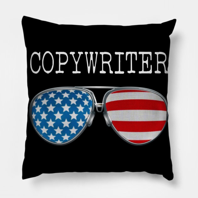 AMERICA PILOT GLASSES COPYWRITER Pillow by SAMELVES