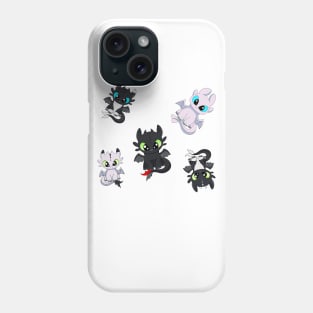 Toothless the dragon with family furies, how to train your dragon family Phone Case