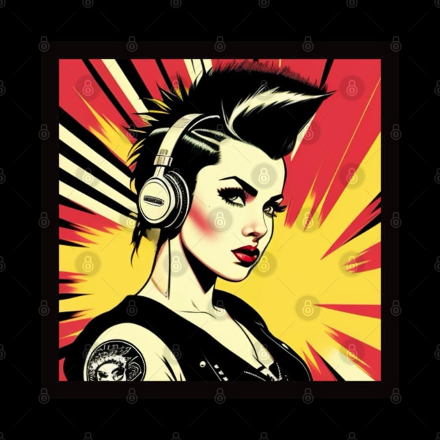 Punk Rock Girl Comic Book Style by musicgeniusart