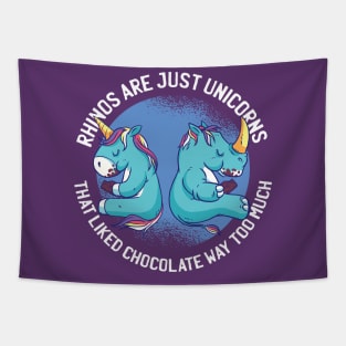 Rhinos Are Just Unicorns Graphic Tee Tapestry