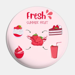 Strawberry Fresh Summer Fruit Pin