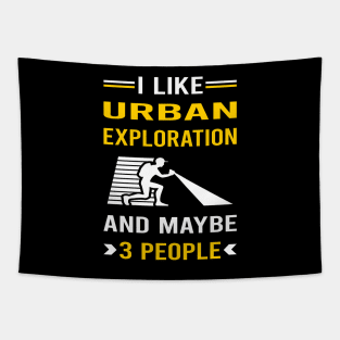 3 People Urban Exploration Tapestry