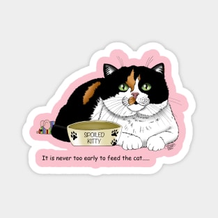 Calico Cat Food Bowl Magnet