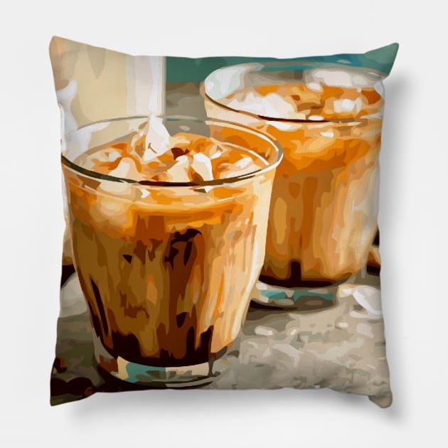 Iced Chestnut Praline Latte Pillow by Glenn Landas Digital Art
