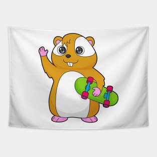 Hamster Skater Skateboard Tapestry