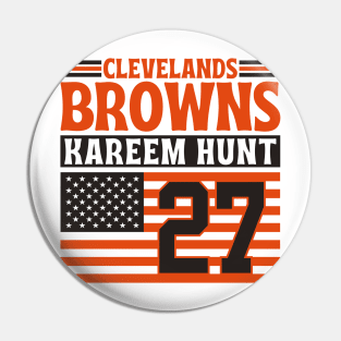 Cleveland Browns Hunt 27 American Flag Football Pin