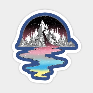 Genderflux Mountain River LGBT Pride Flag Magnet