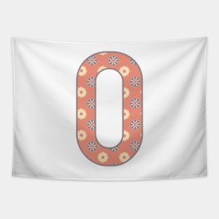 MONOGRAM LETTER O PINK FLORAL TYPOGRAPHY DESIGN Tapestry