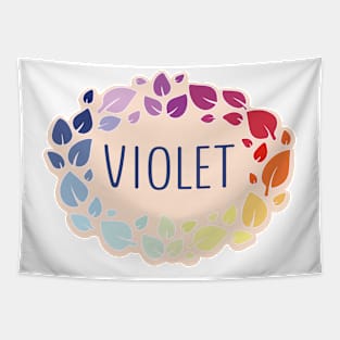 Violet name with colorful leaves Tapestry