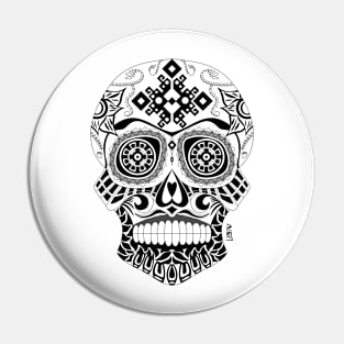 ecopop crazy sugar skeleton in totonac tribal patterns Pin