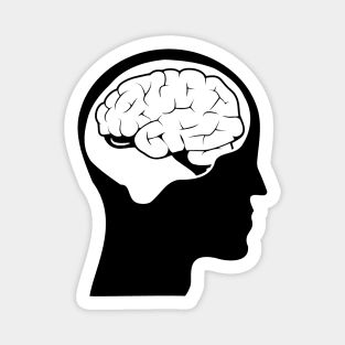 Look Forward Think Back - Reversed Brain - bw Magnet