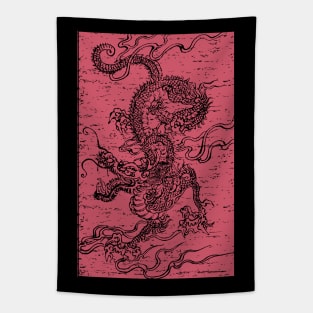 Vintage Japanese Asian Dragon Aesthetic Tapestry