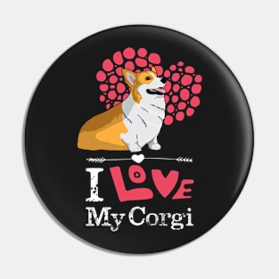 I Love My Corgi T-shirt Pin