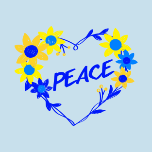 I stand with Ukrainian, sunflowers and heart, peace not war. T-Shirt