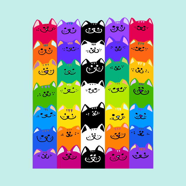 Colorful Cats! by RawSunArt