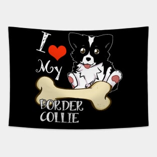 Border Collie T-Shirt - I Love My Border Collie Tapestry