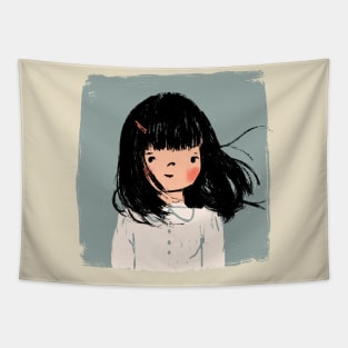 Girl with Bangs Tapestry