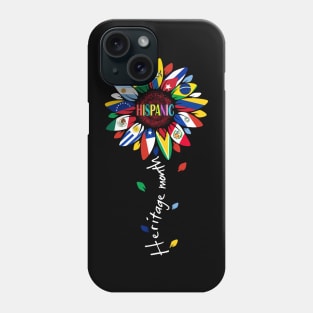 Hispanic Heritage Month Latino Countries Flags Sunflower Phone Case