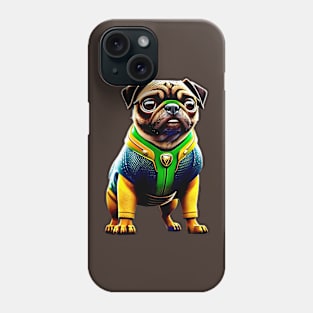 Cute Pug in Aquatic Suit - Adorable Pug Dressed up as Underwater Hero Phone Case