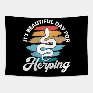 It's Beautiful Day for Herping - Vintage Herpetology Tapestry