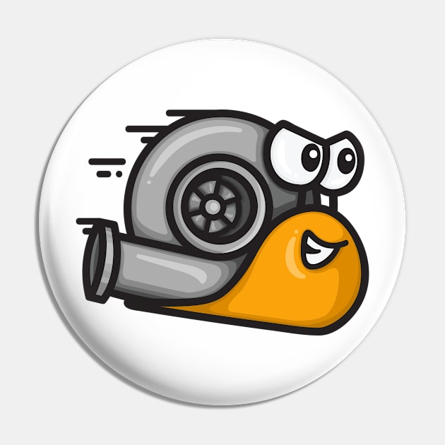 Turbo Snail - Orange Pin by hoddynoddy