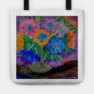 Burst of colorful flowers Tote