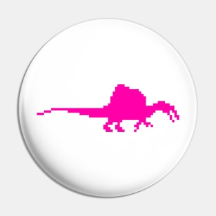 8-bit spinosaurus Pink Pin