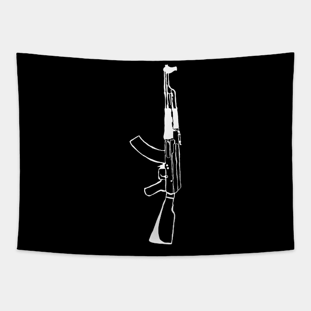 Ak-47 ( White Edition ) Tapestry by Tiger Verse