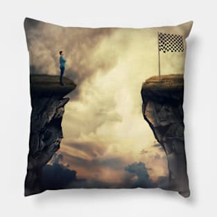 reach the finish flag Pillow