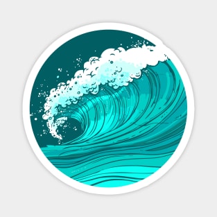 Green ocean wave Magnet