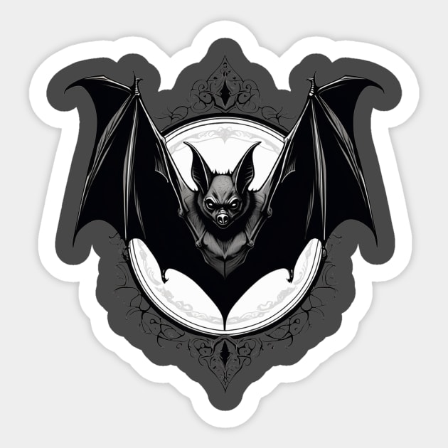 Evil goth bat vampire halloween dark design - Bat - Sticker 