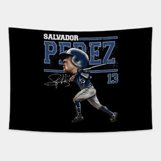 Salvador Perez Kansas City Cartoon Tapestry