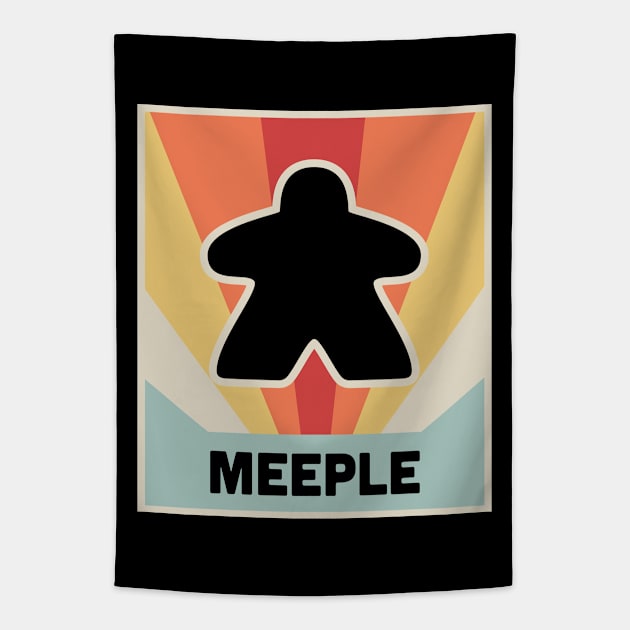 Vintage MEEPLE Boardgame Design Tapestry by Wizardmode