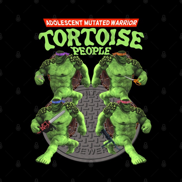 Adolescent Mutated Warrior Tortoise People - Off Brand Knock Off Parody Funny Green Comic 80's Superhero Characters by blueversion