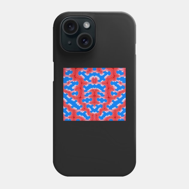 Red White and Blue Aesthetic Pattern 3 Phone Case by BubbleMench