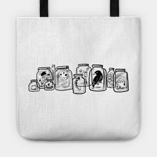 Black and white potion bottles Tote