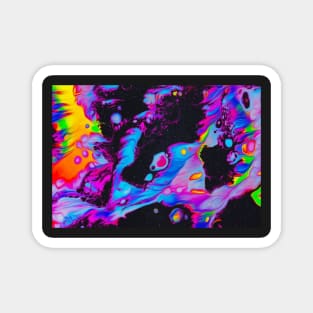 Colorful Rainbow Liquid Swirl Pattern Magnet