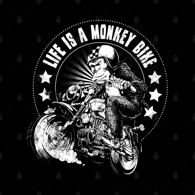 Monkey Bike Ape by Black Tee Inc