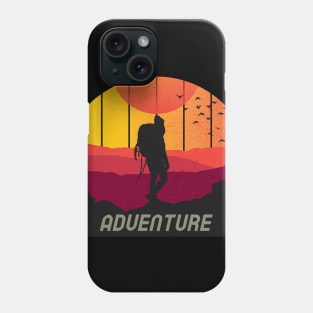 Silhouette of a man hiking in nature Phone Case