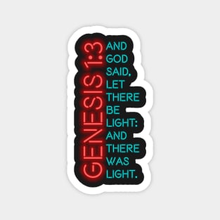 Genesis 1:3 Neon Magnet